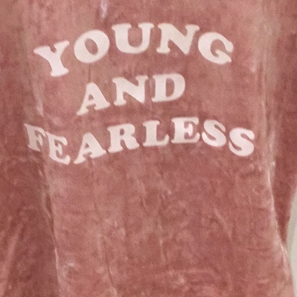 Young and Fearless Rose Gold Velvet Tee - Picture 2 of 3